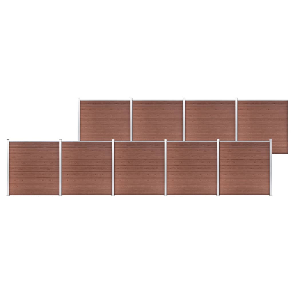 Painel de vedação para jardim 1564x186 cm wpc castanho