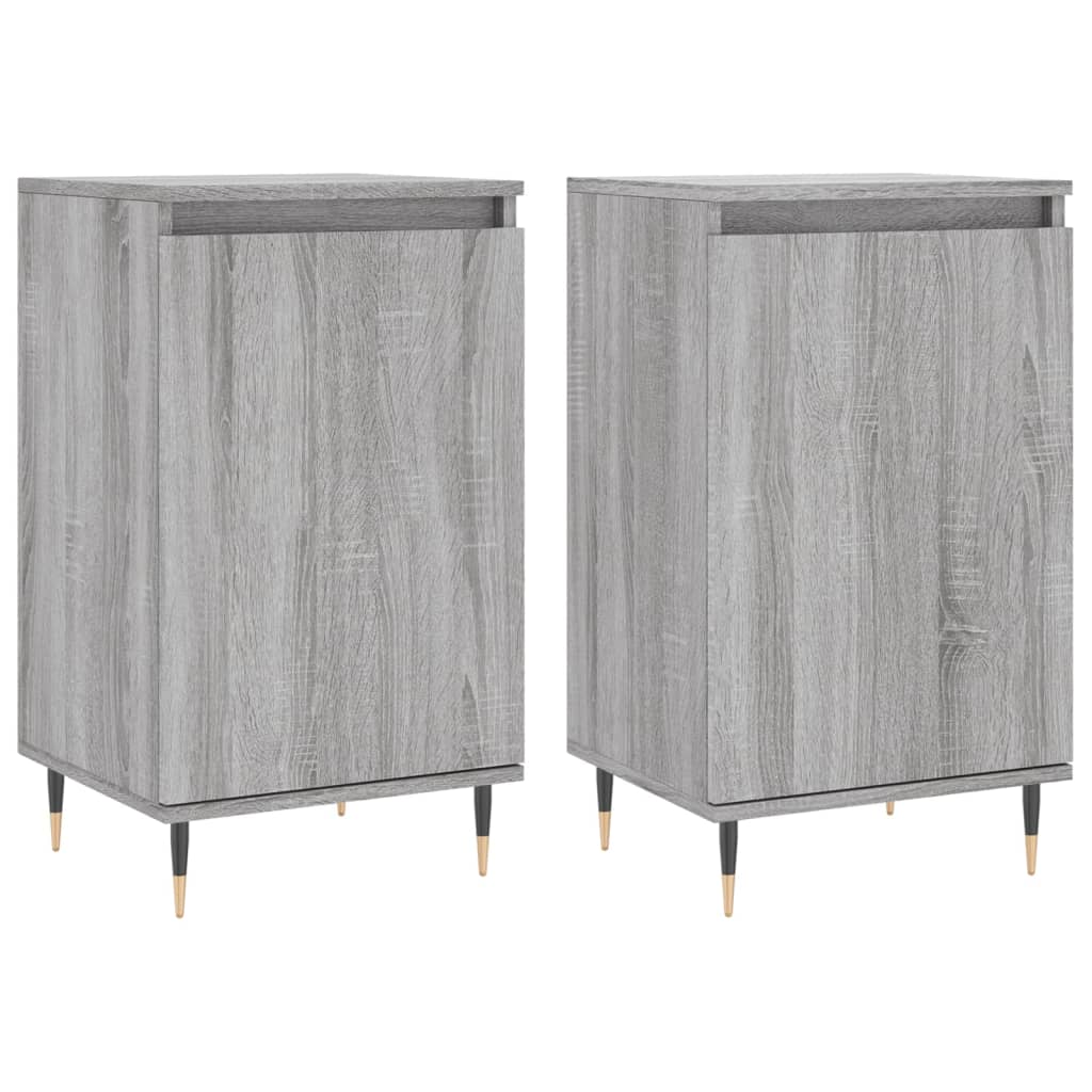 Aparadores 2 pcs 40x35x70 cm derivados madeira cinzento sonoma