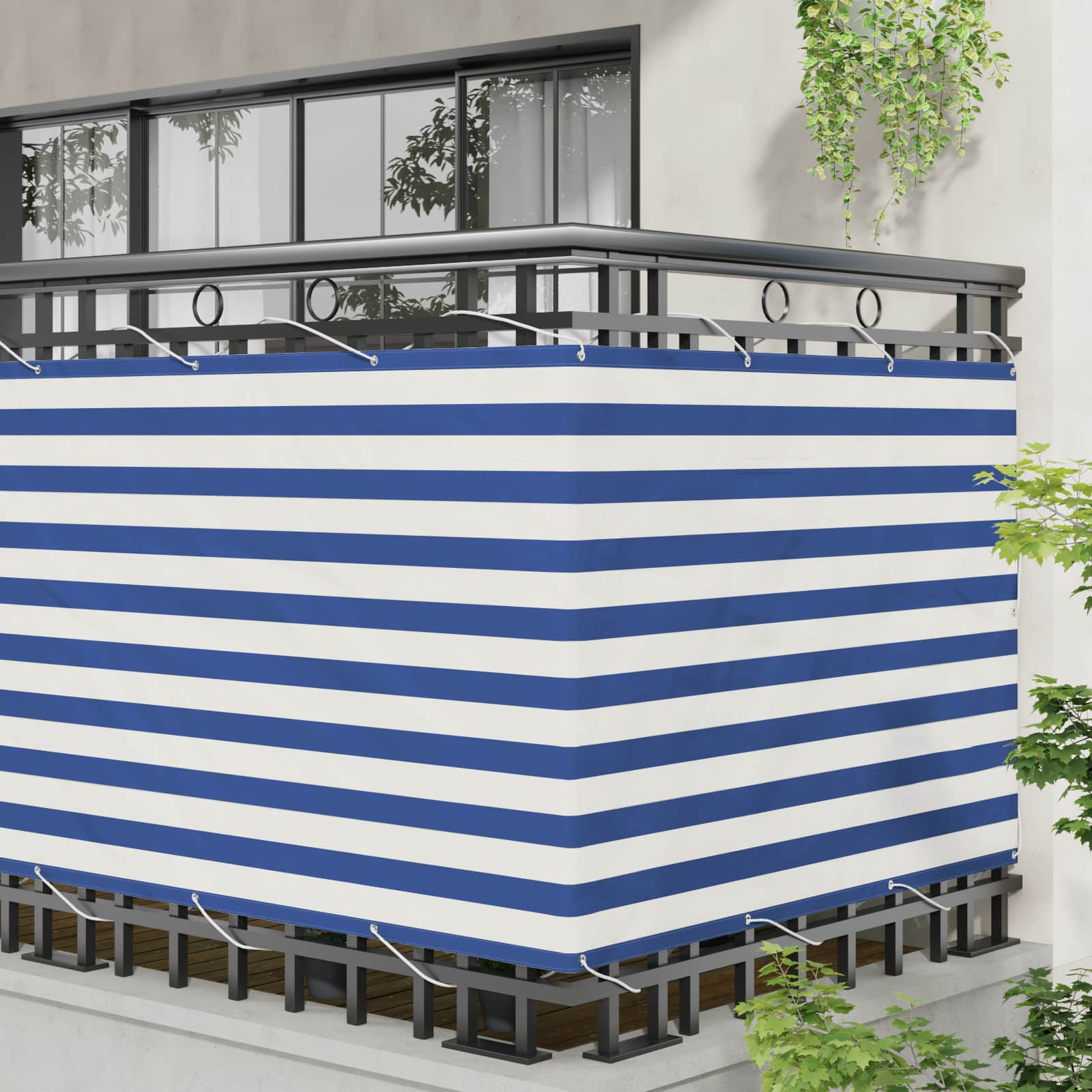 Tela de varanda azul e branco 120 x 200 cm