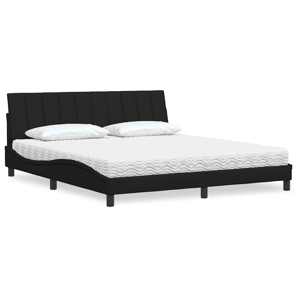 Cama com colchão hanko 180x200 cm tecido preto