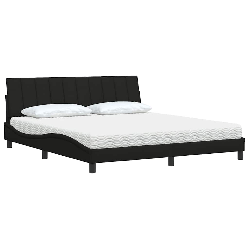 Cama com colchão hanko 180x200 cm tecido preto