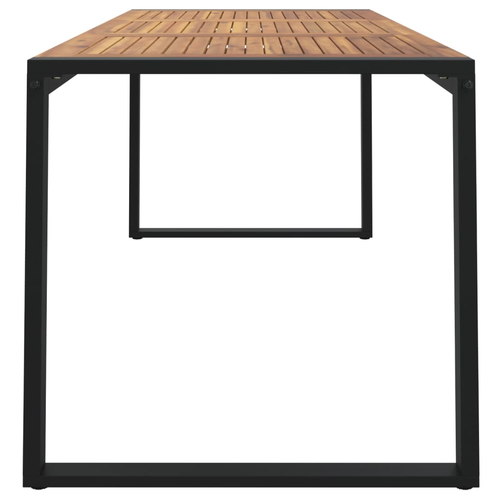 Mesa jardim c/ pernas em forma de u 180x90x75 cm acácia maciça