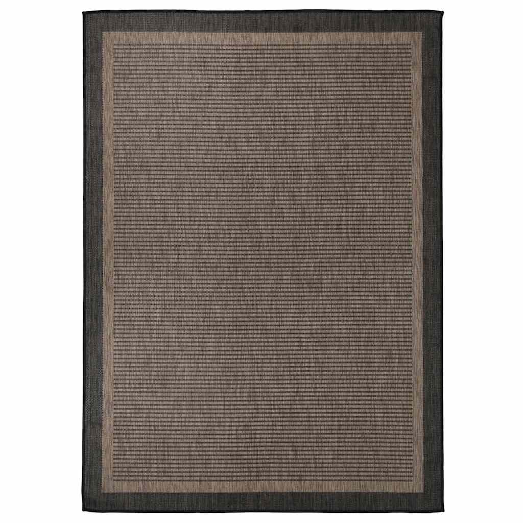 Tapete de tecido plano para exterior 200x280 cm castanho-escuro