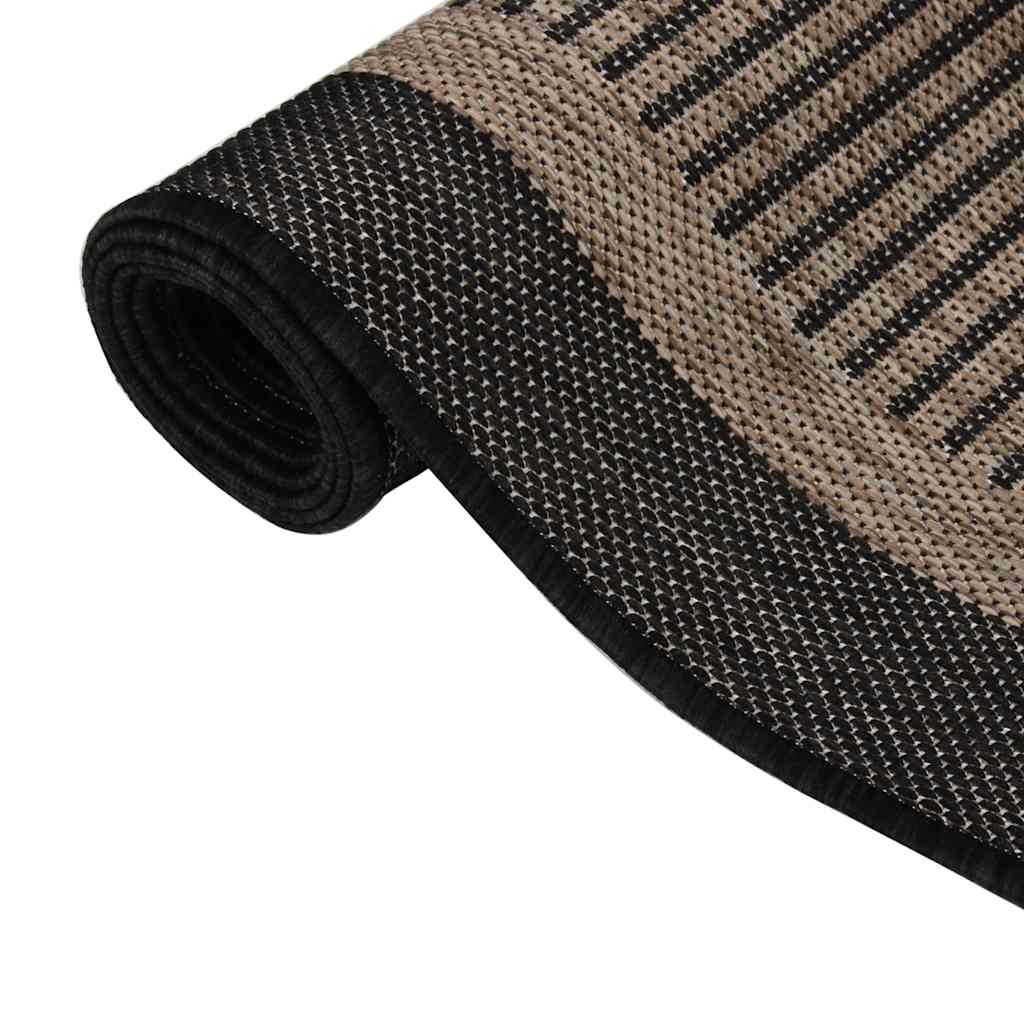 Tapete de tecido plano para exterior 200x280 cm castanho-escuro