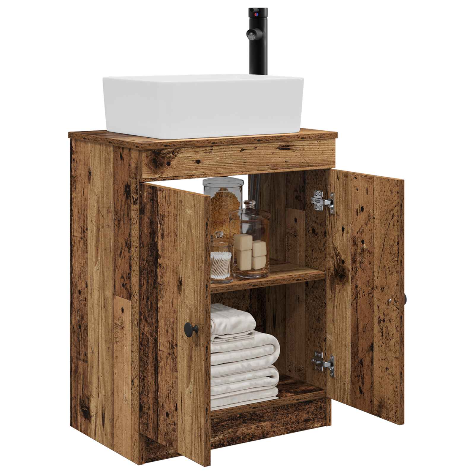Gabinete de banheiro com pia madeira antiga 54 x 35 x 83 cm