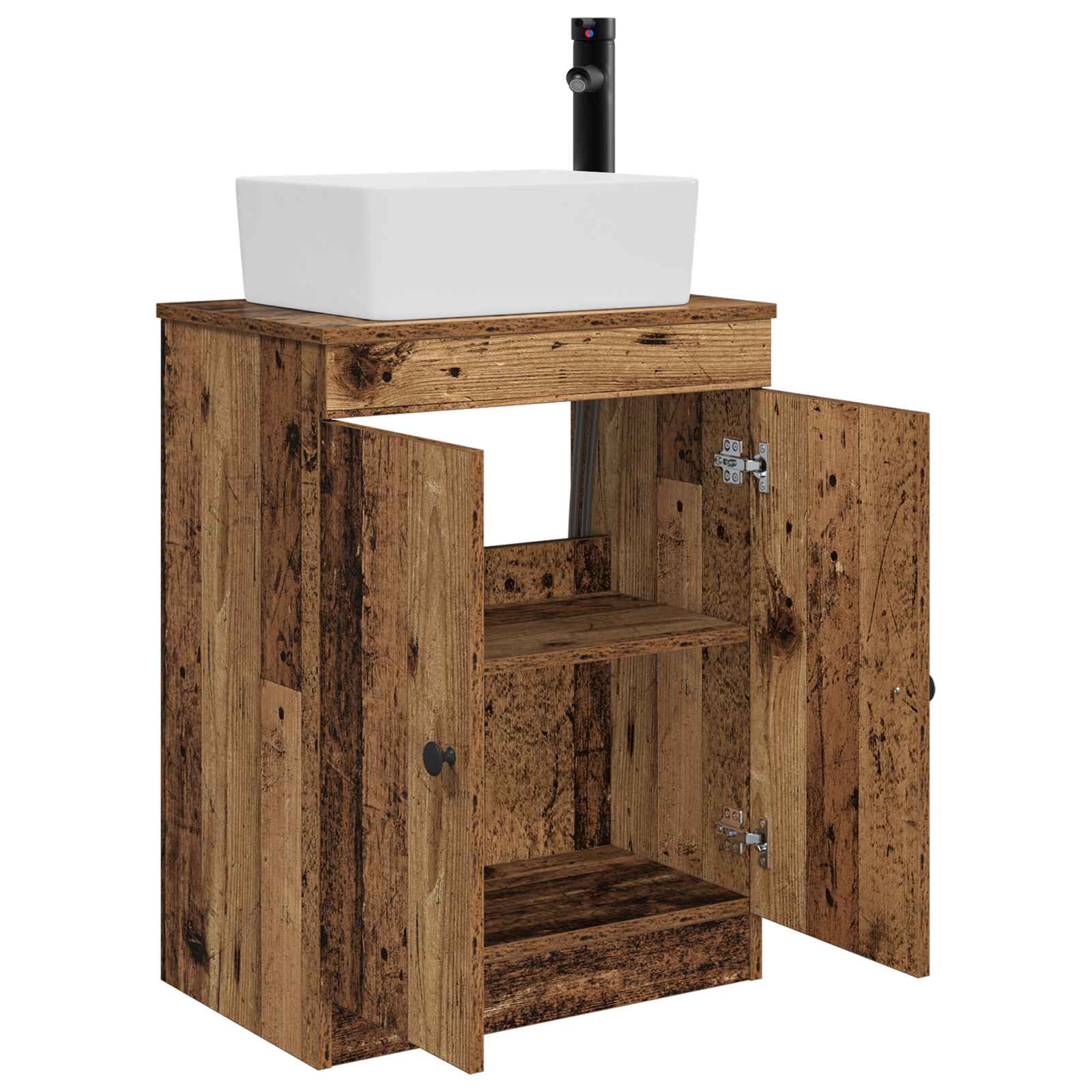 Gabinete de banheiro com pia madeira antiga 54 x 35 x 83 cm