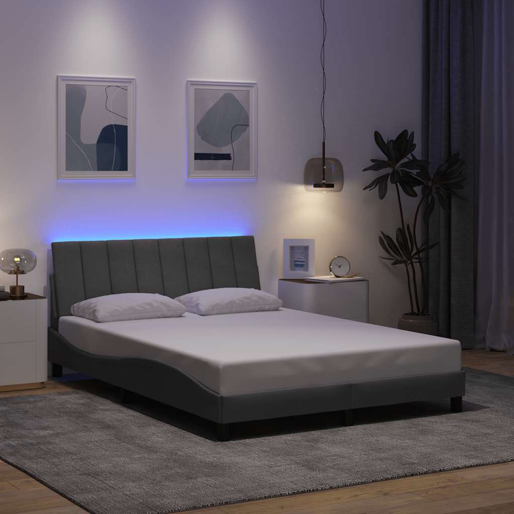 Estrutura de cama sem colchão hanko 120x200 cm tecido cinzento-claro