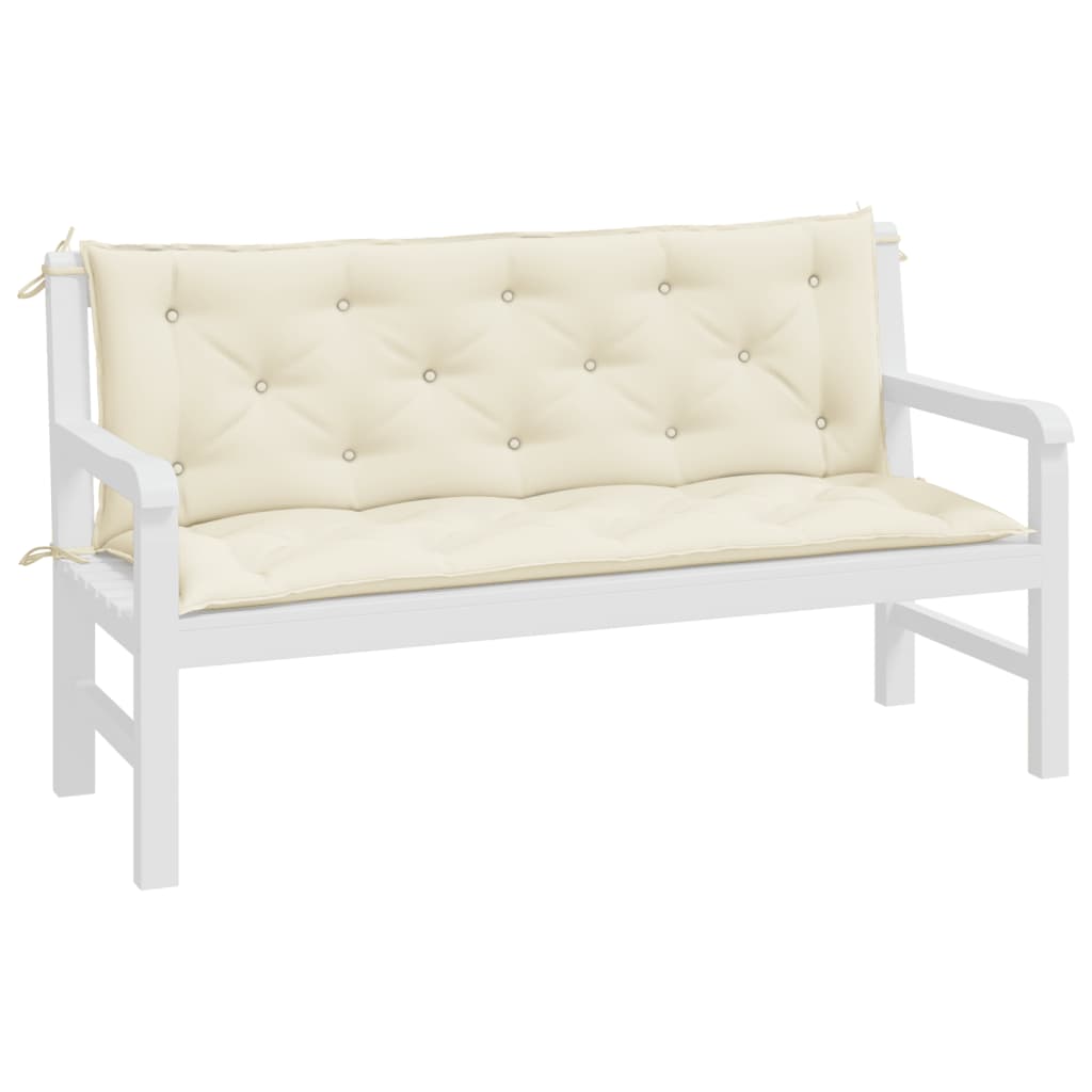 Almofadões banco jardim 2 pcs tecido oxford branco nata