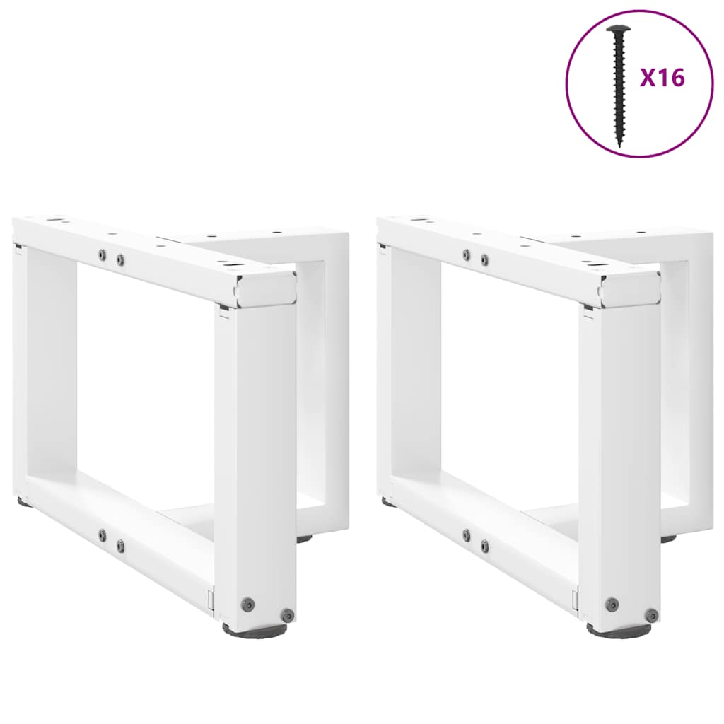 Pés para mesa de centro em forma de t, 2 peças, branco, 50x25x(30-31) cm, aço