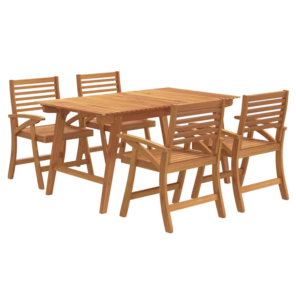 Conjunto de jantar p/ jardim 5 pcs madeira de acácia maciça