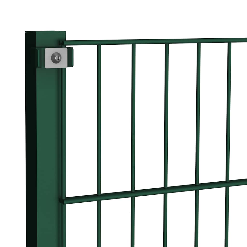 Painel de vedação com postes de ferro 1040x80 cm verde