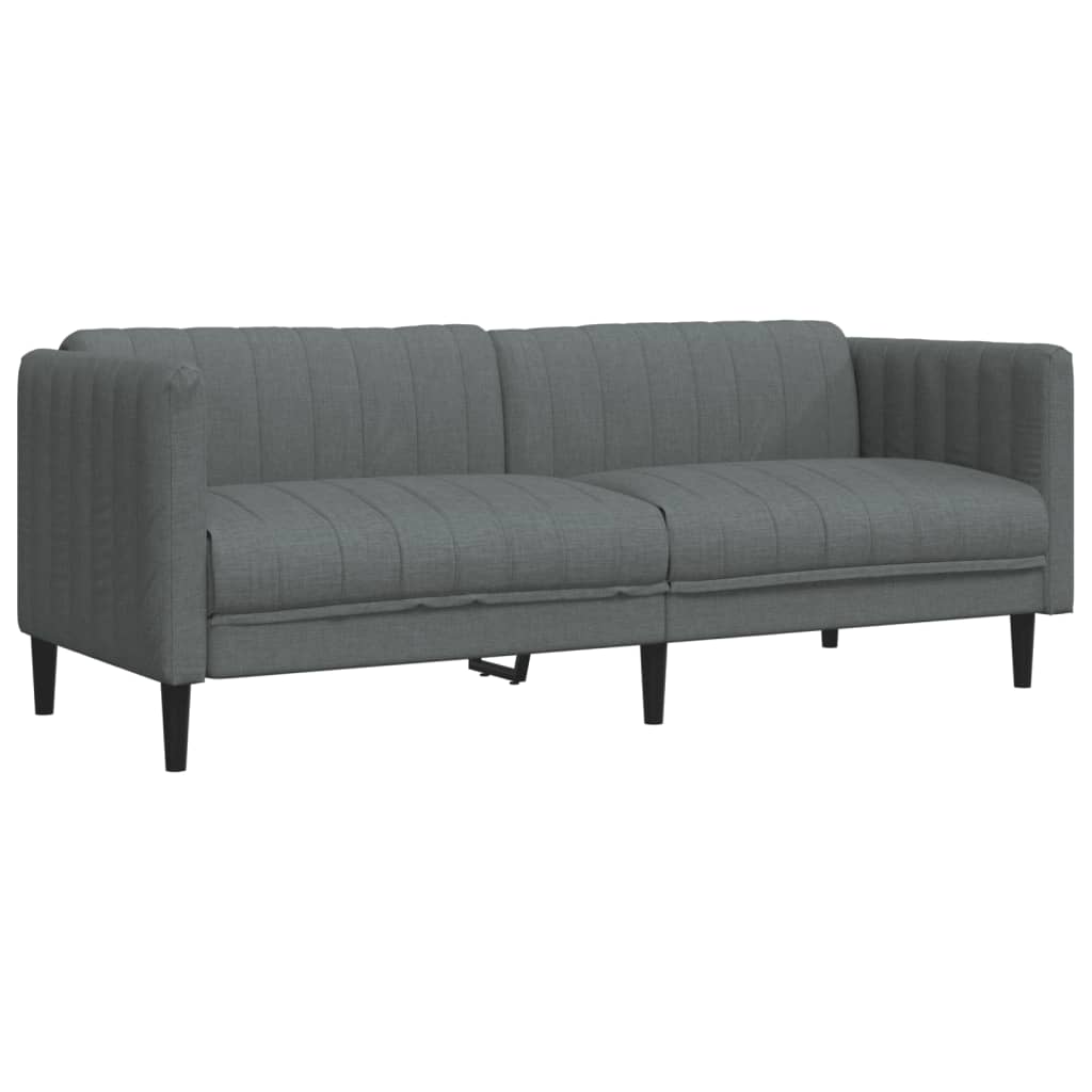 2 Pcs conjunto de sofás tecido cinzento-escuro