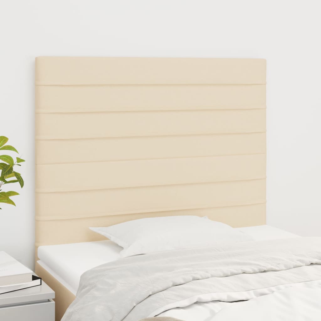 Cabeceira creme 90x5x118/128 cm tecido