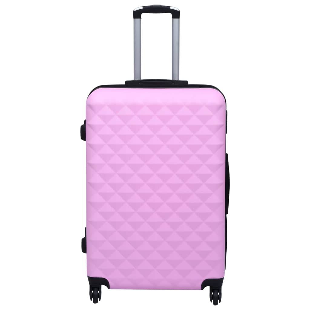 Conjunto de tróleis estojo rígido 3 pcs ABS rosa