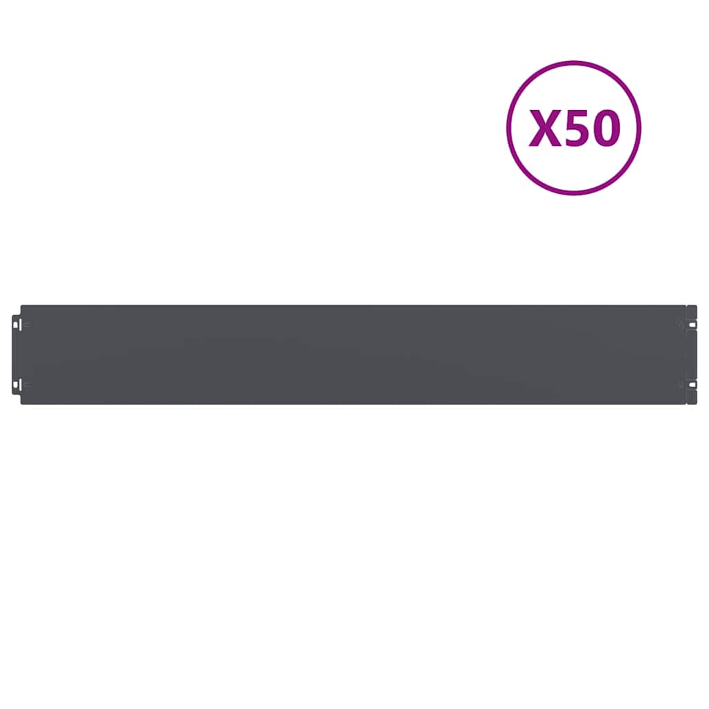 Orlas de relva 50 pcs antracite 15x103 cm aço laminado a frio