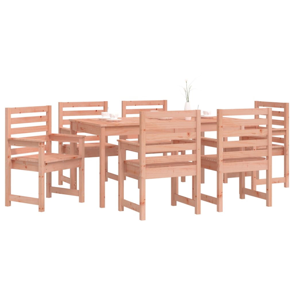 7 Pcs conj. jantar p/ jardim madeira de douglas maciça