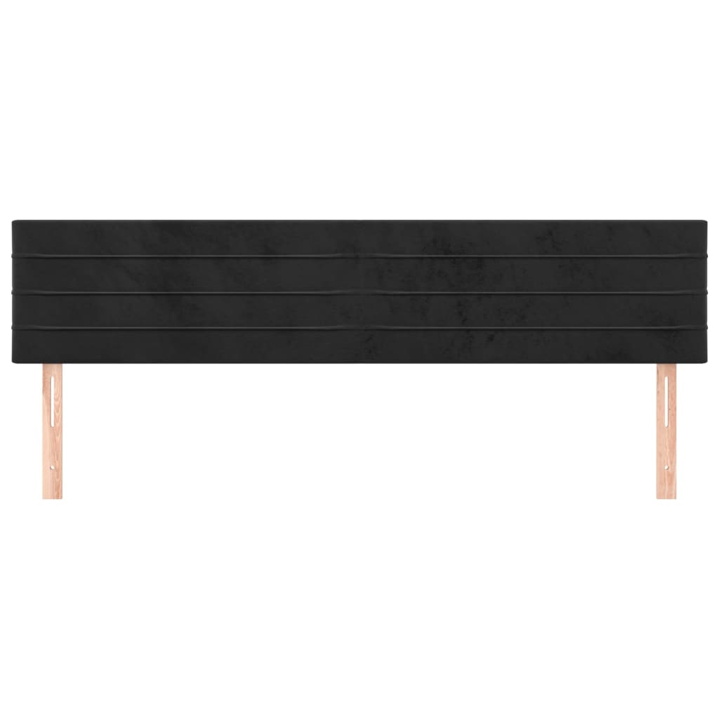 Cabeceiras preto 200x5x78/88 cm veludo