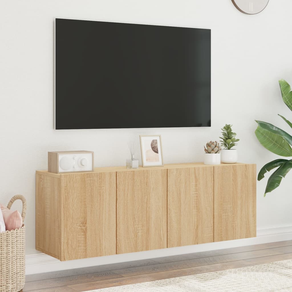 Móveis de parede para TV 2 pcs 60x30x41 cm carvalho sonoma