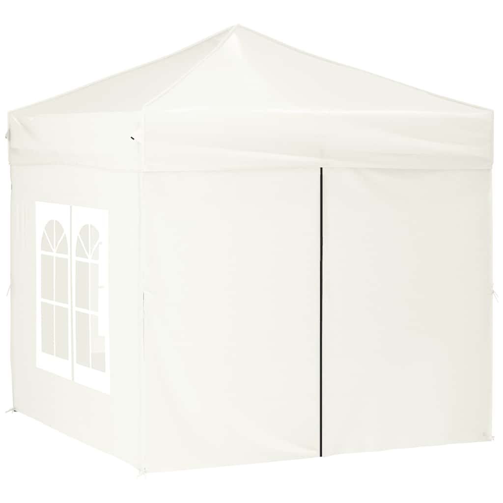 Tenda para festas dobrável com paredes laterais 2x2 m creme