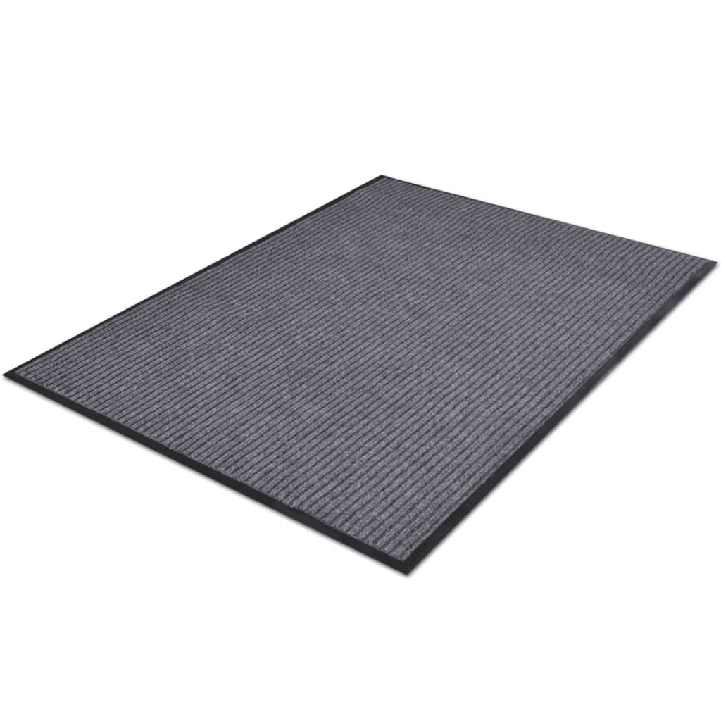 Tapetes de porta PVC 4 pcs 90x60 cm cinzento