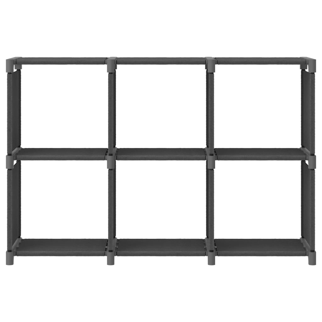 Unidade de prateleiras 6 cubos 103x30x72,5 cm tecido cinzento