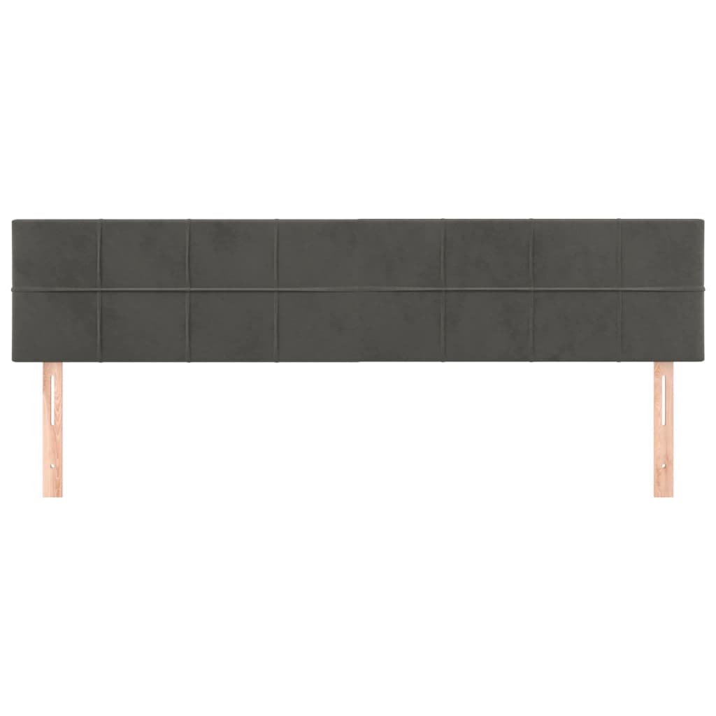 Cabeceiras cinzento-escuro 180x5x78/88 cm veludo