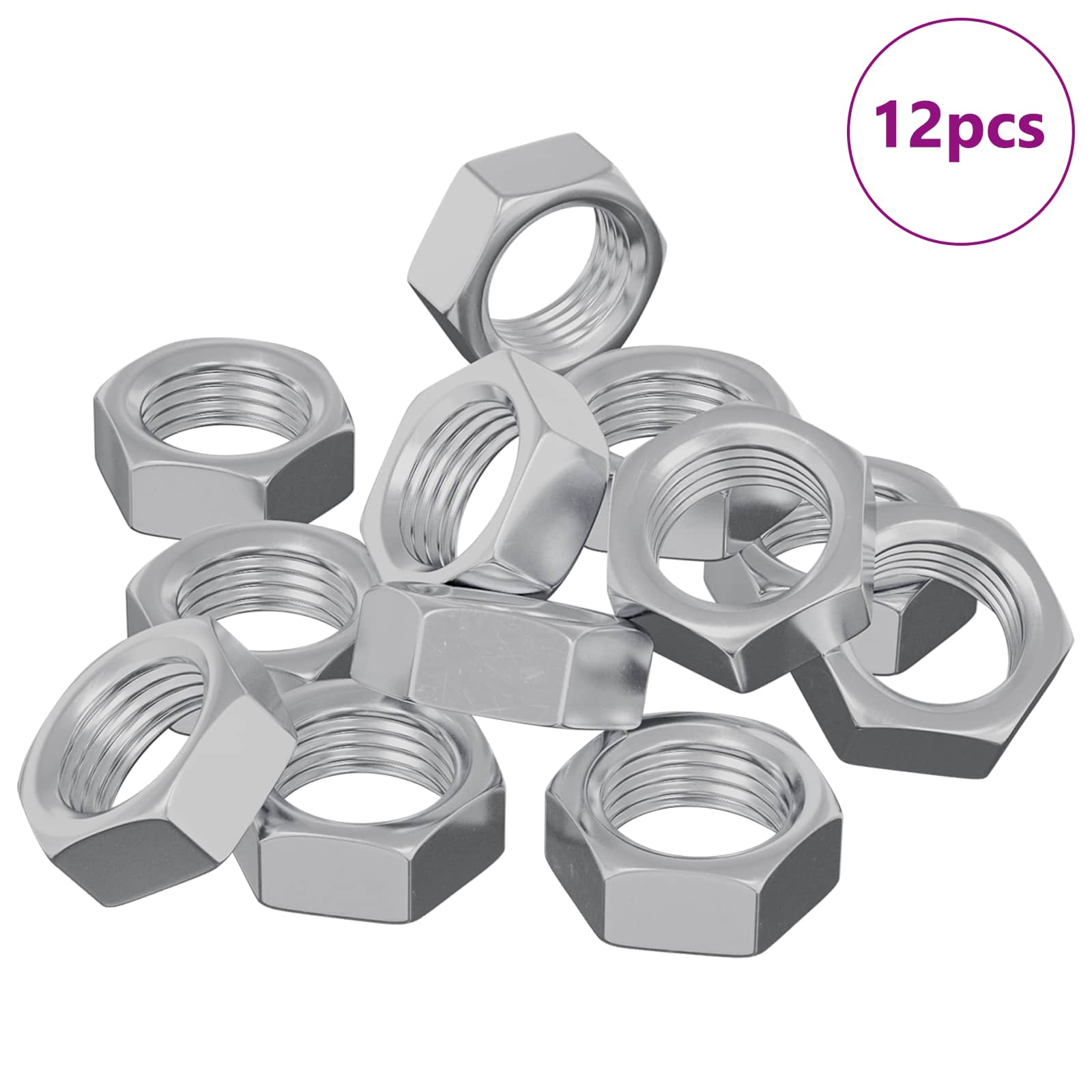 Porca hexagonal 12 unid. prateado m6 metal