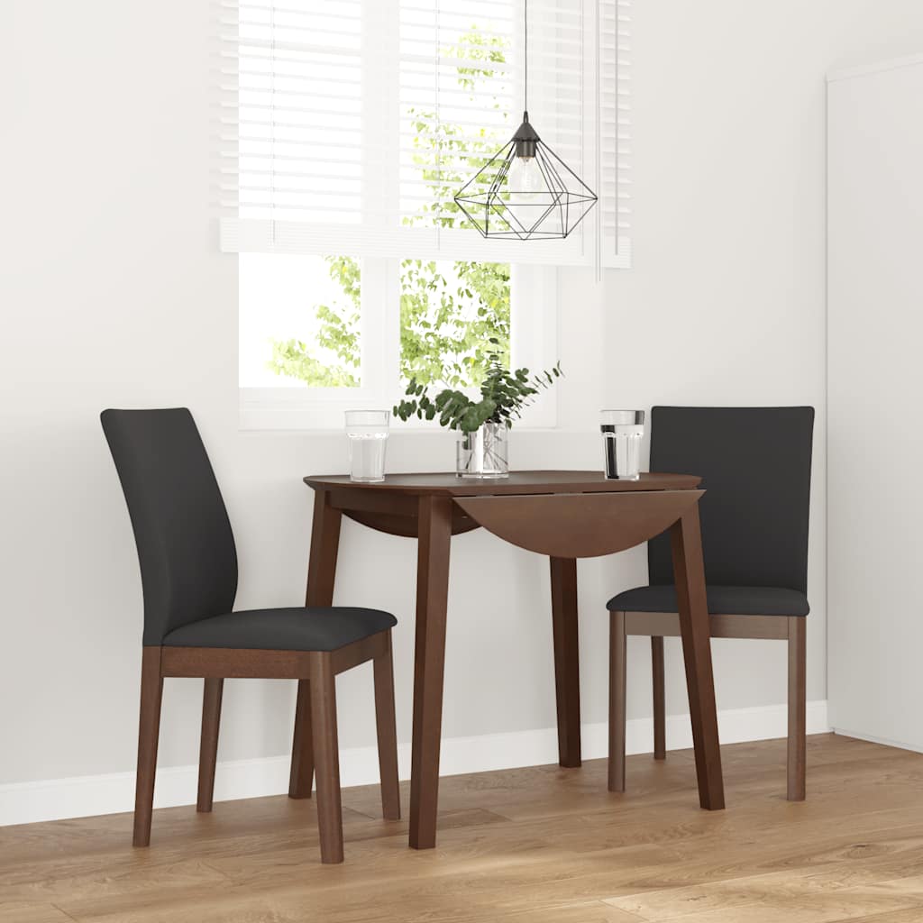 Cadeiras de jantar com almofadões 2 pcs madeira maciça castanho