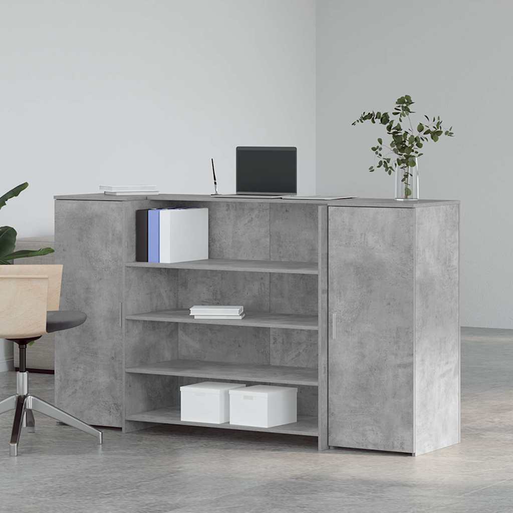 Balcão de recepção 180x50x103,5 cm madeira cinza cimento