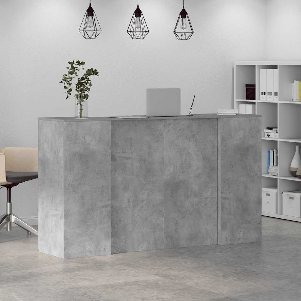 Balcão de recepção 180x50x103,5 cm madeira cinza cimento