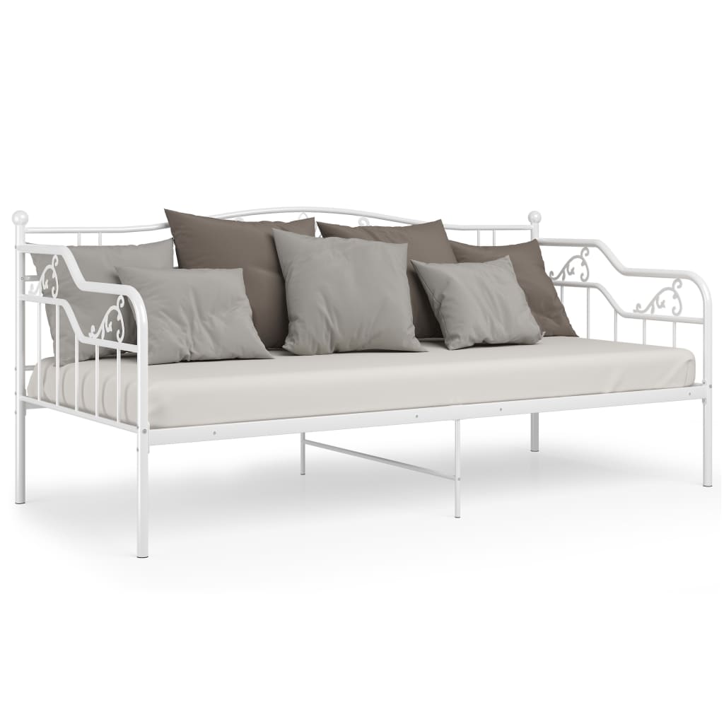Sofá-cama 90x200 cm metal branco