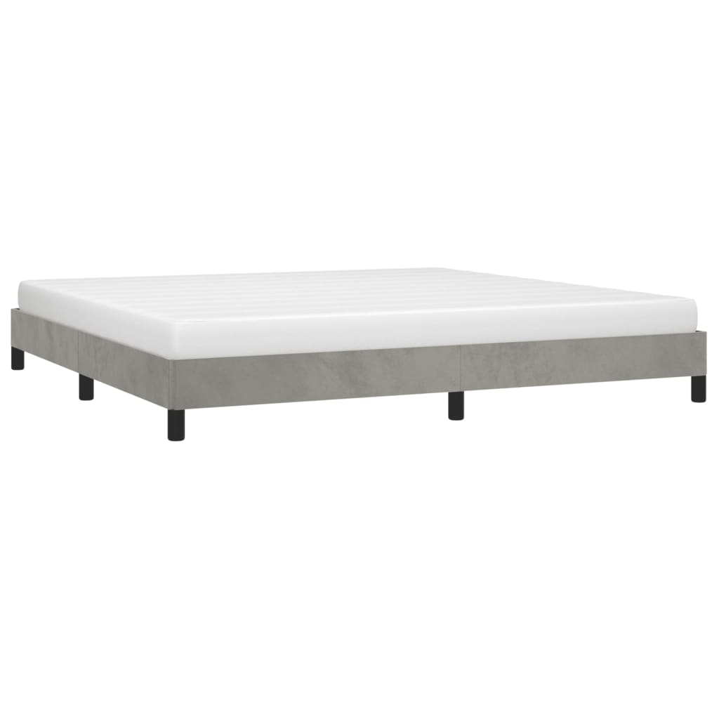 Estrutura de cama sem colchão 200x200 cm veludo cinzento-claro