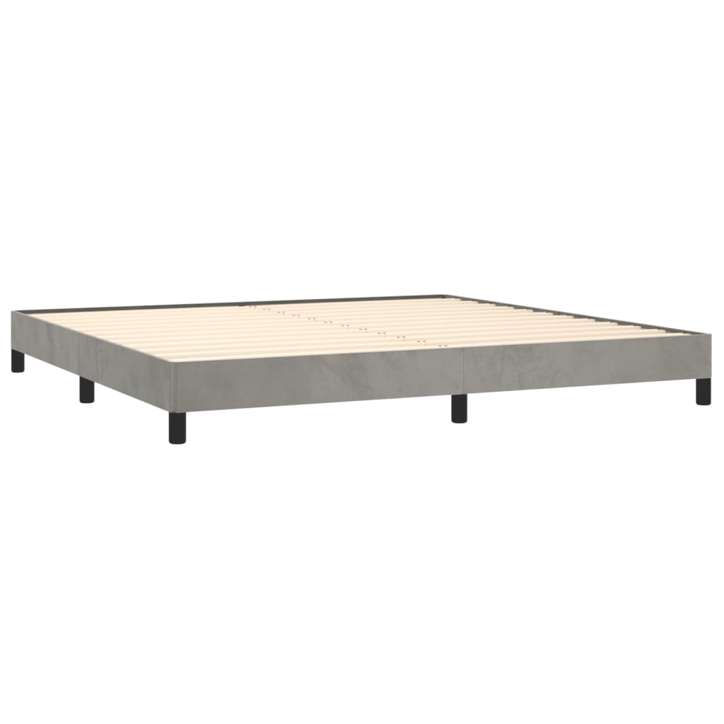 Estrutura de cama sem colchão 200x200 cm veludo cinzento-claro