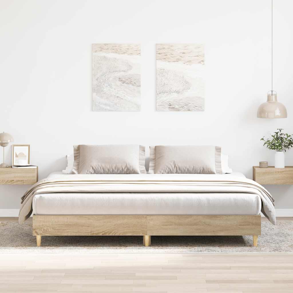 Estrutura cama s/ colchão derivados de madeira carvalho sonoma