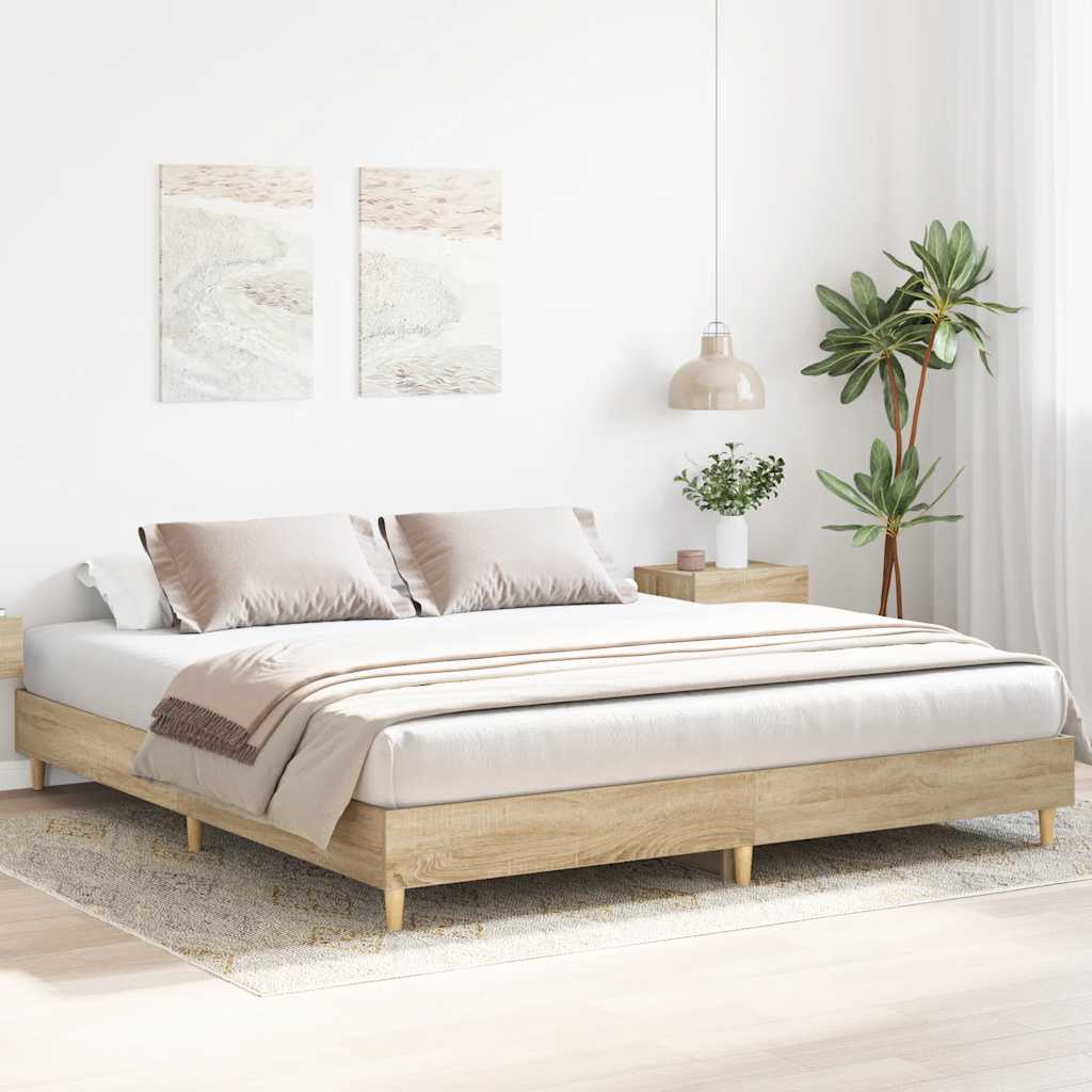 Estrutura cama s/ colchão derivados de madeira carvalho sonoma