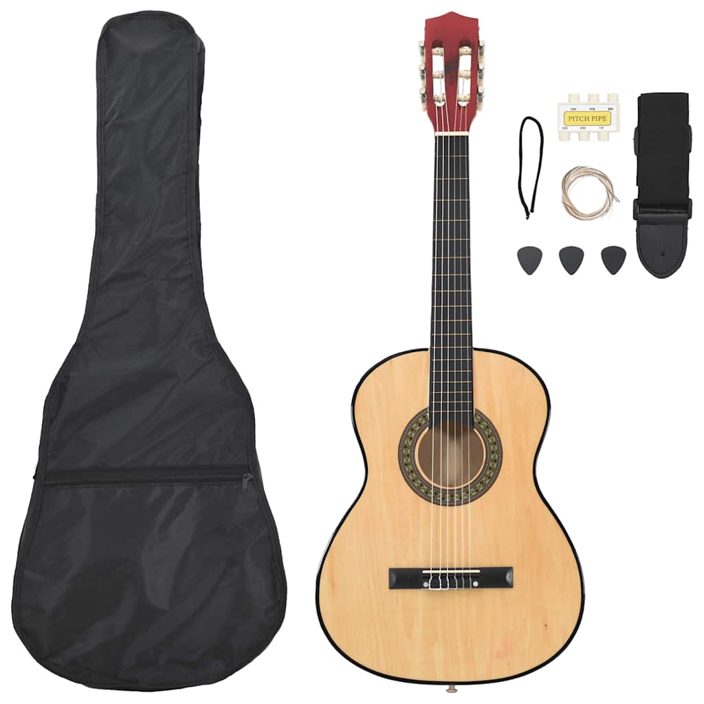 8 Pcs conjunto de guitarra clássica para iniciantes 3/4 36"