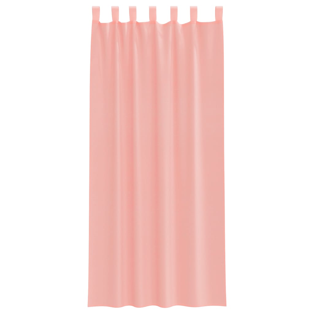 Cortinas de voile com laços 2 pcs rosa 140x245 cm