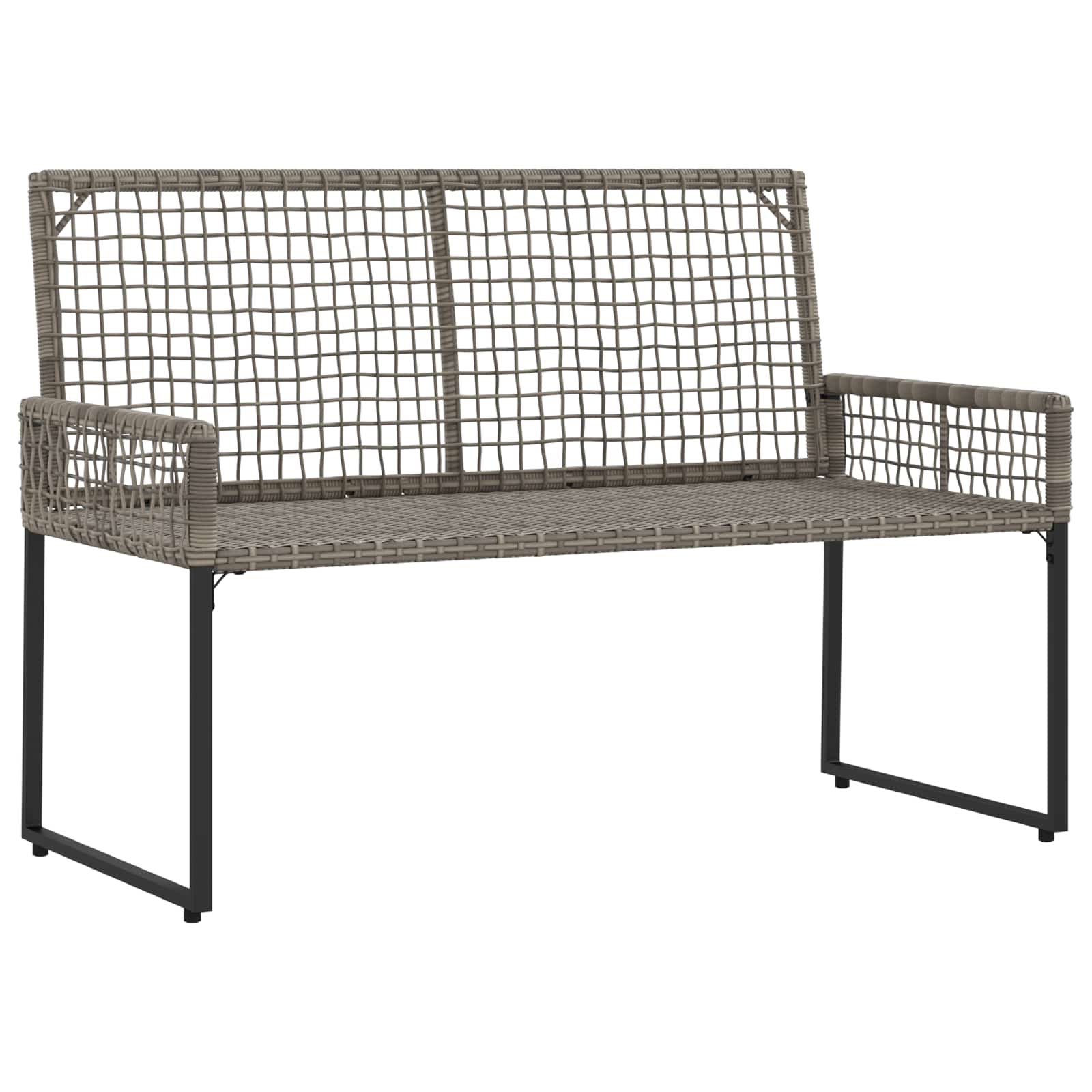 Banco de exterior com almofada cinza e marinho 118 x 55 x 82 cm