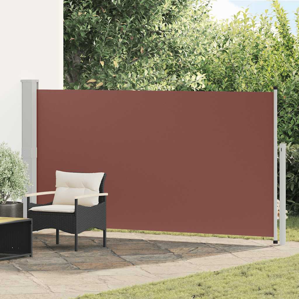 Toldo lateral retrátil para pátio 160x300 cm castanho