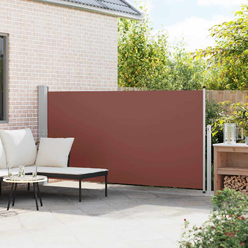 Toldo lateral retrátil para pátio 160x300 cm castanho