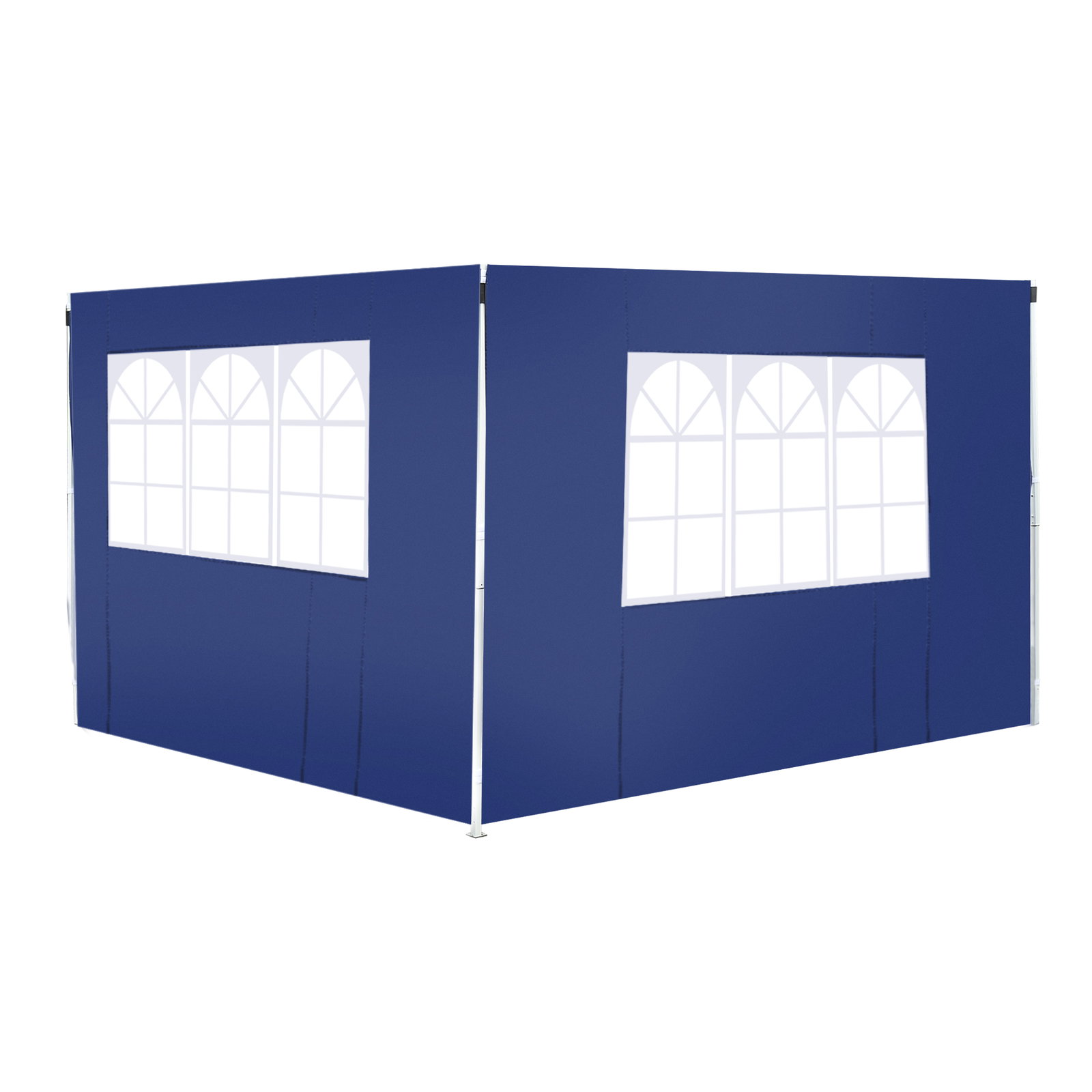 2 Paredes laterais para tenda parede lateral de tecido oxford com 2 janelas 3x2 m azul