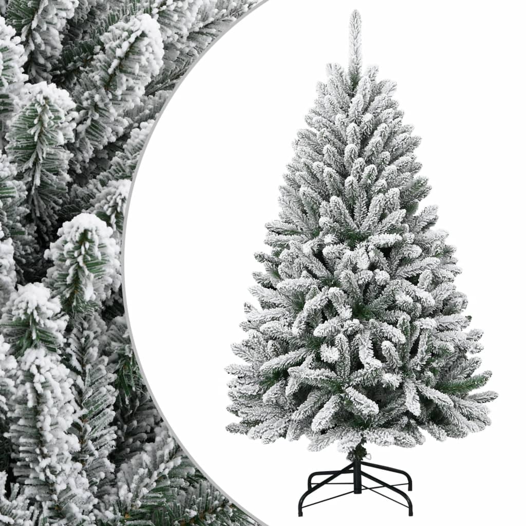 Árvore de natal artificial articulada c/ flocos de neve 120 cm