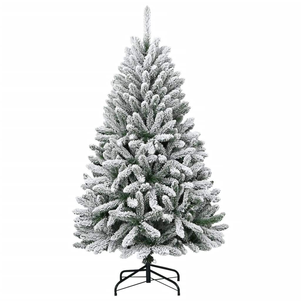 Árvore de natal artificial articulada c/ flocos de neve 120 cm
