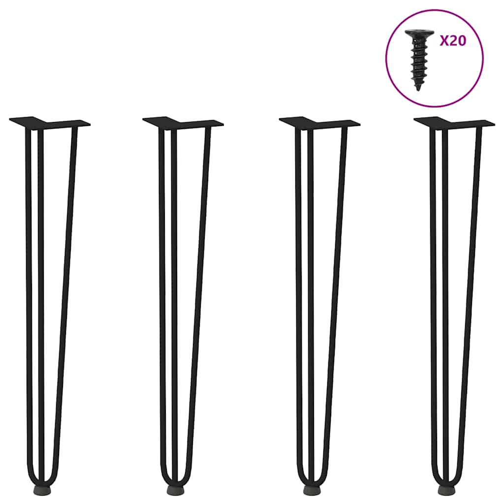 Pernas de grampo para mesas de console para mesa de console 4 peças preto 72 cm aço maciço