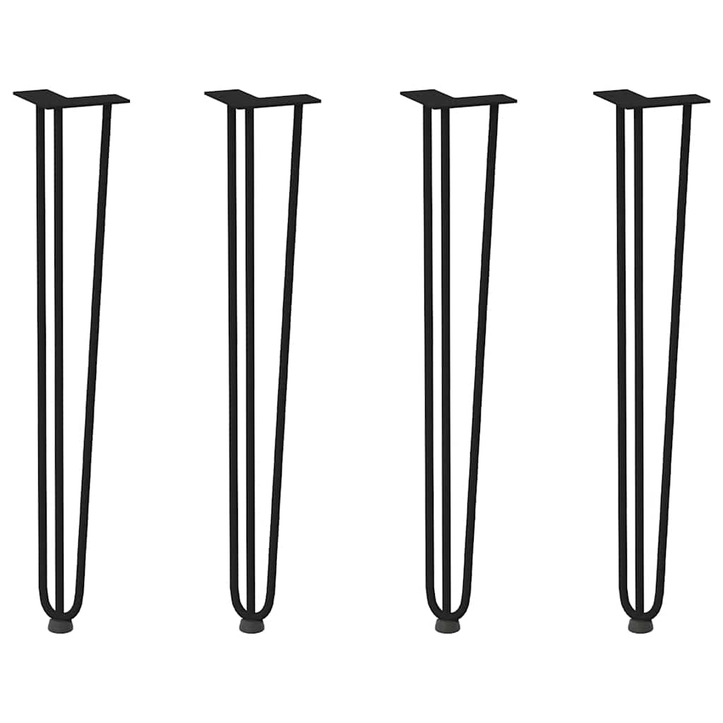 Pernas de grampo para mesas de console para mesa de console 4 peças preto 72 cm aço maciço