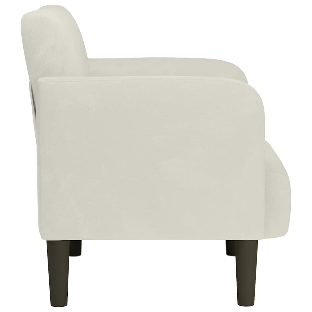 Poltrona com apoio de braços 54 cm veludo creme