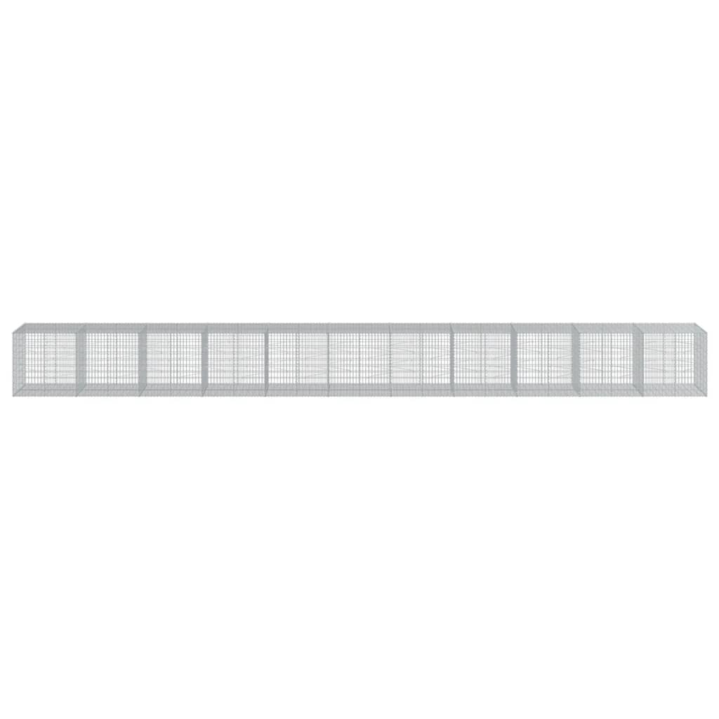 Cesto gabião com cobertura 1100x100x100 cm ferro galvanizado