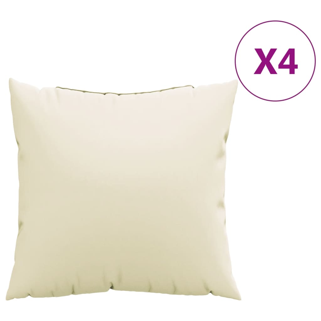 Almofadas de sofá 4 pcs 50x50 cm tecido cor creme