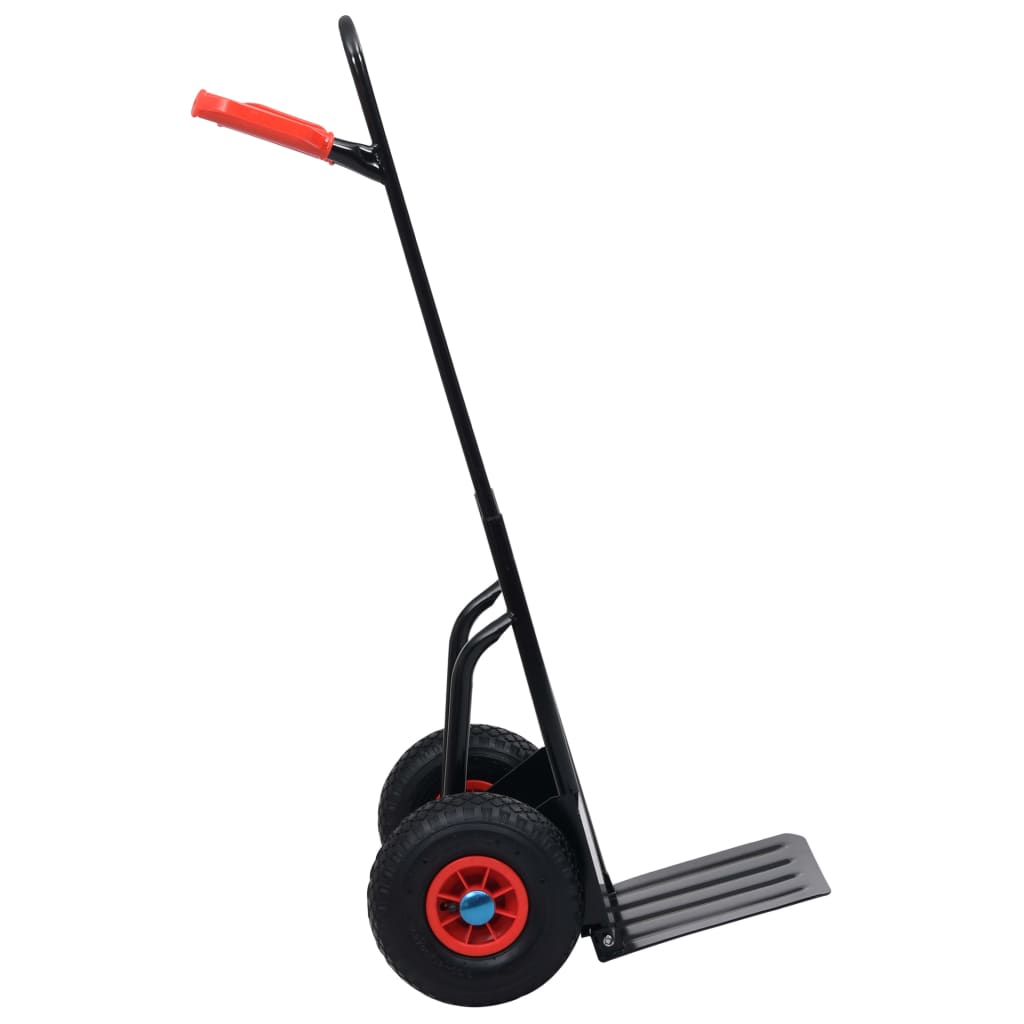 Carrinho de mão telescópico 200 kg preto e vermelho