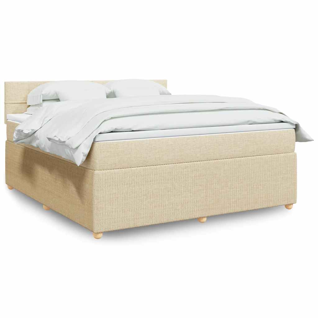 Cama com molas/colchão 180x200 cm tecido cor creme
